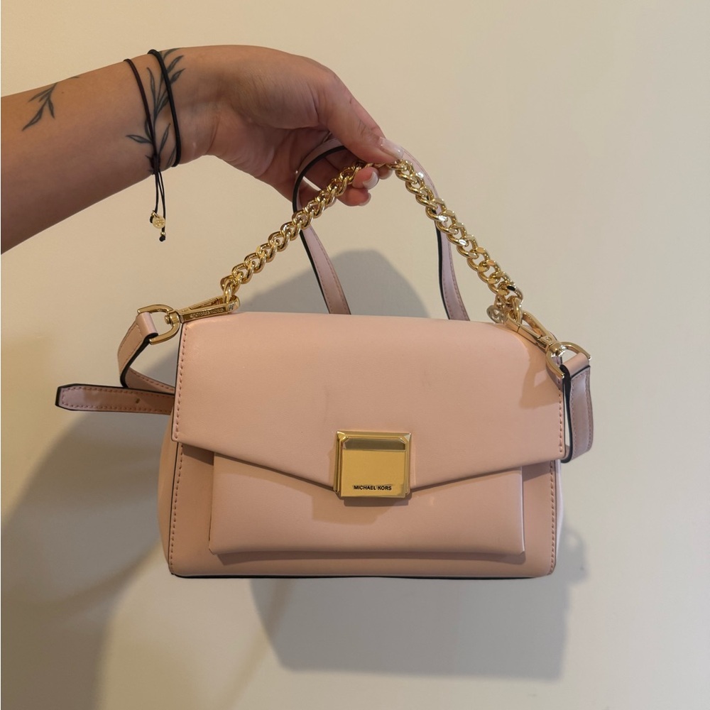 Michael Kors Blush Crossbody Bag with Gold Chain